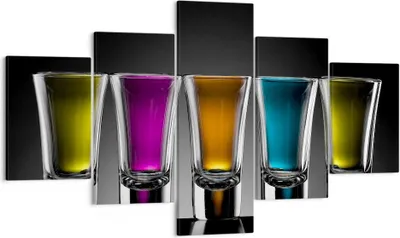Produktbild von Bild auf Leinwand - Leinwandbild - Gläser Alkohol trinken Saft - 125x70cm - Wand Bild - Wanddeko - Leinwanddruck - Bilder - Kunstdruck - Wanddekoration - Leinwand bilder - Wandkunst - EA125x70-2194