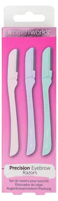 Immagine prodotto di Brushworks Precision, rasoio per sopracciglia, colori pastello, confezione da 3 pezzi
