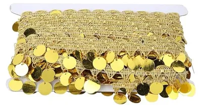 Buikdansriem mit goldenen Quasten, 10 m, für Tanzkleidung