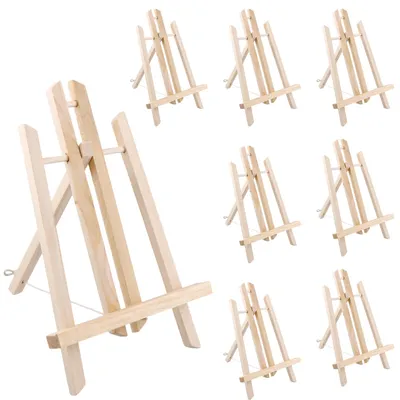 8 Holzstaffeleien, Tischstaffelei 30 cm, verstellbar, Naturholz
