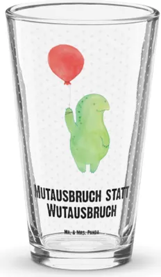Produktbild von Mr. & Mrs. Panda Cocktailglas Schildkröte Luftballon - Transparent - Geschenk, Glasbecher, Motivationsspruch, Tumbler, Schildkröten, Bierglas, Glas, Trinkglas