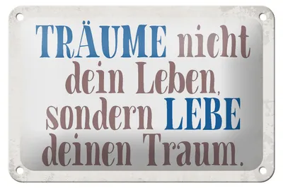 Produktbild von Blechschild Spruch 18x12cm träume nicht dein Leben lebe