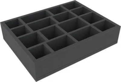 Produktbild von Schaumstoffeinlage mit 16 Fächern für Brettspiele 280x215x60mm