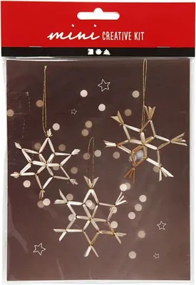 Image de Kit de bricolage étoiles en paille, matériel et instructions inclus