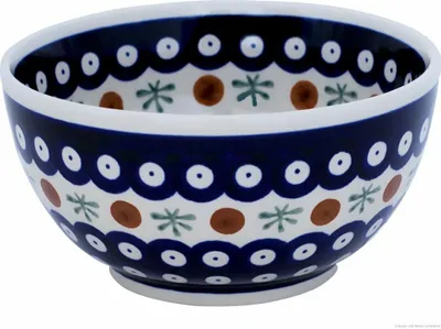 Produktbild von Original Bunzlauer Keramik 500ml Schüssel Schale mit Muster im inneren Ø14 cm Dessertschale Müslischale Kompttschale im Design 41