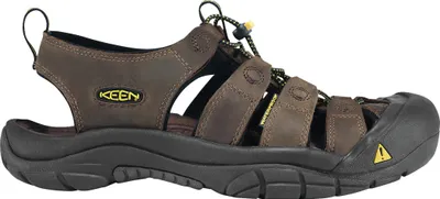 A single brown KEEN sandal is shown against a white background.
