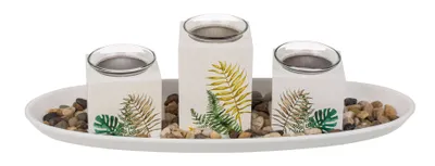 Immagine prodotto di GiftyCity Set di candelieri decorativi in legno, Foglie