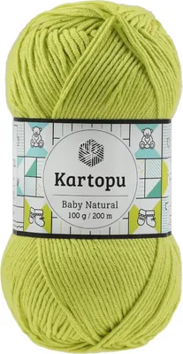 Produktbild von 100g Kartopu Baby Natural Häkelgarn Strickgarn Wolle Acryl-Baumwolle Farbwahl, Farbe:gelbgrün
