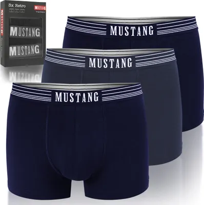 Obrázek produktu pro Mustang 3-pack - Pánské bavlněné boxerky, kalhoty pro muže, M