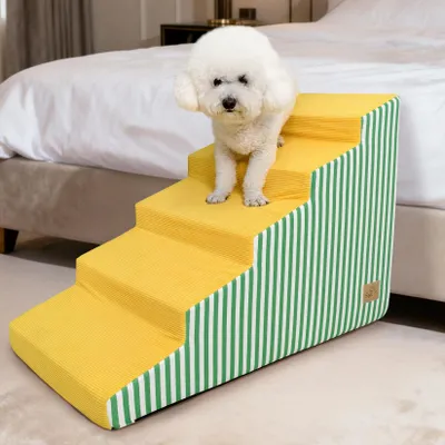 Haustiertreppe 5 Stufen, 54 cm hoch, rutschfest, waschbar, für Hunde/Katzen