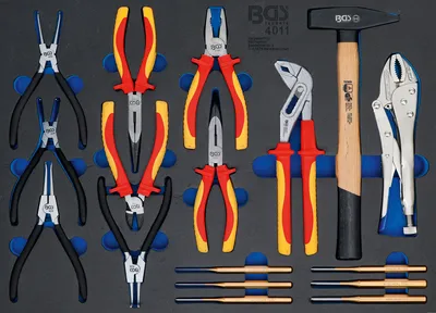 Produktbild von BGS 4011 3/3 Werkstattwageneinlage: Zangensortiment, Hammer, Splintentreiber, 17-tlg.