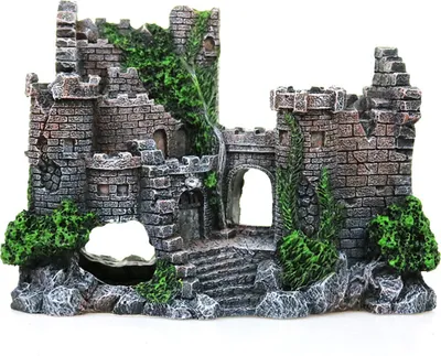 Produktbild von Kunstharz-Aquarium, altes Schloss, Dekoration, Aquarium, Hoehle, Architektur, Dekoration, Layout und Verschoenerung, Ornament, sicher fuer Suess- und Salzwasser-Aquarien