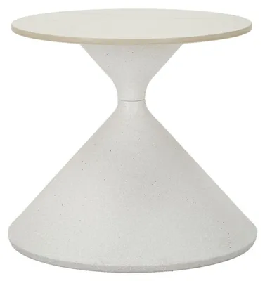Immagine prodotto di Tavolinetto rotondo in ferro e ceramica bianca Ø 42 cm