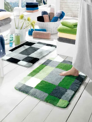 Produktbild von Kleine Wolke Badteppich EDGE LBH 120x70x2 cm silber Badematte