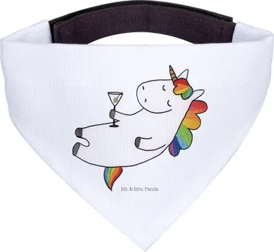 Produktbild von Mr. & Mrs. Panda Halstuch Hund Einhorn Cocktail - Weiß - Geschenk, Unicorn, Cuba Libre, Geburtstag, Party, Dreieckstuch, Bandana, für, Caipirinha, Hunde, Freundin