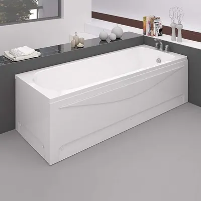 Produktbild von Badewanne 190x70 cm aus hochwertigem Sanitäracryl mit Füßen und Schürze 70x190 Minerva
