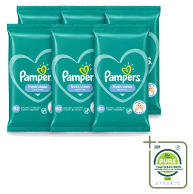 Immagine prodotto di 6 confezioni di salviette umidificate Pampers Fresh Clean - confezione grande - 6 pezzi