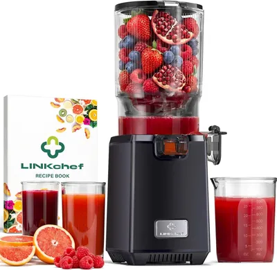 Productafbeelding van LINKChef Slowjuicer voor Groente en Fruit – Brede Vulopening van 130 mm – Sapreservoir 1,8 L – BPA-vrij – Vaatwasserbestendig