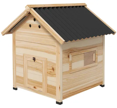 Immagine prodotto di PawHut: pollaio in legno per anatre con tetto ribaltabile e doppia porta