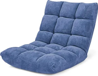 Produktbild von GOPLUS Bodenstuhl, Floor Chair Farbewahl, Meditationsstuhl Faltbar, Bodensofa mit Einstellbarer Rückenlehne,18 Faule Sofa (Blau)