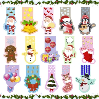 Produktbild von Set mit 30 magnetischen Lesezeichen mit weihnachtlichen Motiven für Kinder