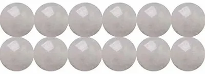 Immagine prodotto di Collane in pietra naturale con perle di giada bianca rotonde da 8 mm, lunghezza 38 cm