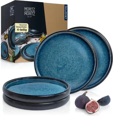Produktbild von Moritz & Moritz SOLID 4x Dessertteller Blau