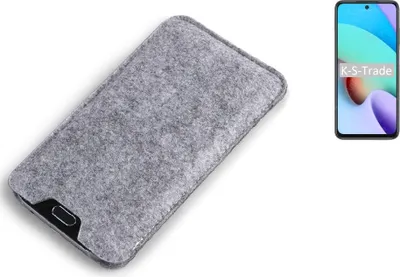 Produktbild von K-S-Trade Filz Handyhülle kompatibel mit Xiaomi Redmi 10 2022 Schutzhülle Filztasche Filz Tasche Case Sleeve Handy Hülle Filzhülle grau