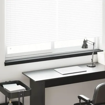 Obrázok produktu pre vidaXL Parapet čierny s drevenou štruktúrou 160 x 10 x 4,5 cm PVC