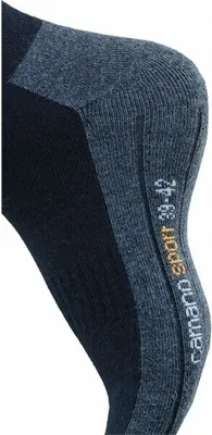 Produktbild von Camano 2er Pack Damen, Herren Sport Socken schwarz, Bund ohne Gummidruck