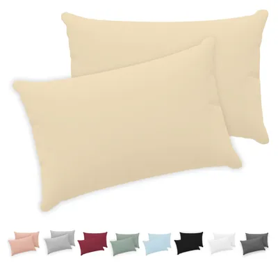Produktbild von Kissenbezug 30x50 (2er-Set) – 100 % Jersey-Baumwolle, 150 g/m² – Beige – Für Kissenbezüge der Größe 30x50 cm – Kissenbezug mit Reißverschluss – -