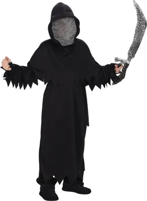 Produktbild von Halloween Kostüm "Black Ghost" für Kinder - 3-tlg. | Schwarz Variante: 128