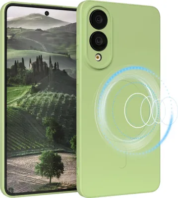 Produktbild von EAZY CASE - Silikonhülle magnetisch für Samsung Galaxy S25 Edge, Hülle Silikon, weich stoßfeste Magnet Handyhülle, Schutzhülle mit Kameraschutz, TPU Bumper in Grün