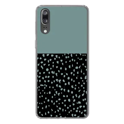 Produktbild von MuchoWow® Handyhülle Schutzhülle Hülle für Huawei P20 Polka dots - Grün - Schwarz Silikon Softcase Handy Hülle - Hardcover