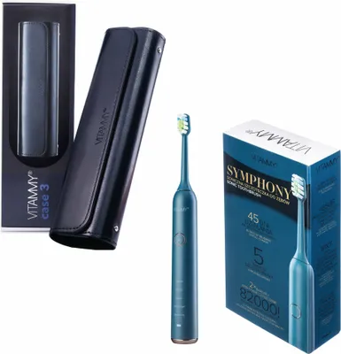 Obrázok produktu pre Sonická zubná kefka VITAMMY SYMPHONY s elegantným puzdrom, modrá + čierne puzdro