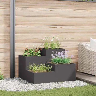 Zdjęcie produktu dla Maison Exclusive – czarna donica ogrodowa 100 x 100 x 60 cm stal