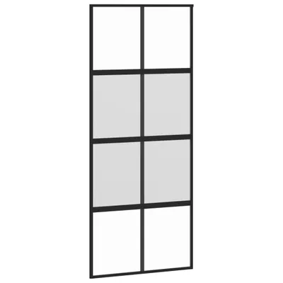Zdjęcie produktu dla vidaXL Drzwi przesuwne czarne 90x205 cm szkło hartowane i aluminium