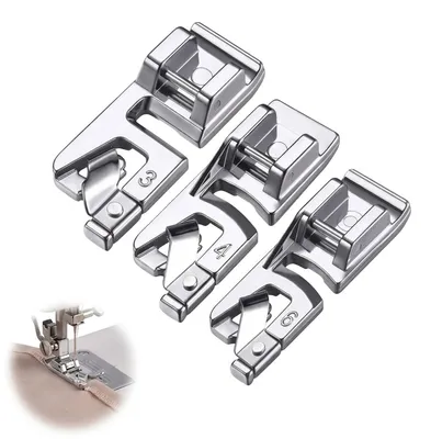 3 Nähfüße für Nähmaschinen, Metall, 3/4/6 mm, universell