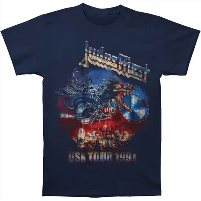 Obrázek produktu pro Judas Priest - Tričko "Painkiller US Tour 91" pro muže/dámy Uni RO2544 (XXL) (námořnická modrá)