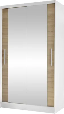Produktbild von MIRJAN24 Schiebetürenschrank Costa VII, Kleiderschrank, Stilvoll Schlafzimmer Garderobenschrank (Farbe: Weiß / Sonoma Eiche)