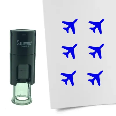 Produktbild von CombiCraft Selbstfärbender Stempel 'Flugzeug' in der Farbe Blau, Ø10mm