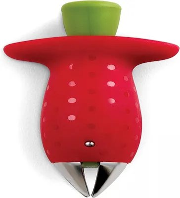 Produktbild von Erdbeerstrunkentferner, Edelstahl mit rutschfestem Griff, für Tomaten