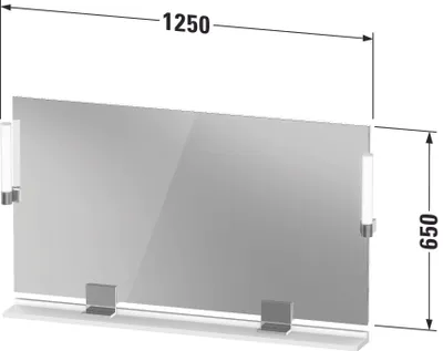 Produktbild von Duravit Sivida Spiegel, Diamantschwarz Matt, 1250x36x650mm, Aufsatzleuchte, Sensorschalter, Netzanschluss, SV74240BD180000