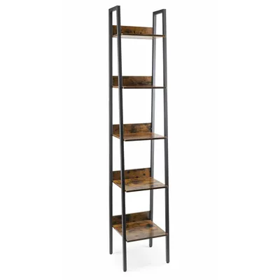 Produktbild von Leiterregal 5 Stufen LOFT schwarz braun 170x30x34 cm Deko