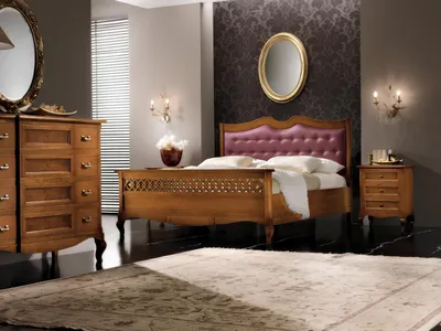 Produktbild von Italienisches Designer Schlafzimmer Bett 2x Nachttische Kommode 4tlg. Set Neu