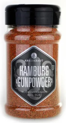 Produktbild von Ankerkraut 4260347894663, Pulverförmige Gewürze, Paprika edelsüß, Meersalz, Roh-Rohrzucker, Senfmehl, Knoblauch, Zwiebel, schwarzer Pfeffer,..., 282 kcal, 1188 kJ, 4 g, 9,9 g