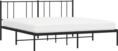 Produktbild von vidaXL Bettgestell mit Kopfteil Metall Schwarz 193x203 cm