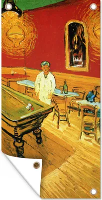 Produktbild von MuchoWow® 80x160 cm Outdoor-Poster Gartendeko Sichtschutz Garten Poster für den Garten  Das Nachtcafé - Vincent van Gogh