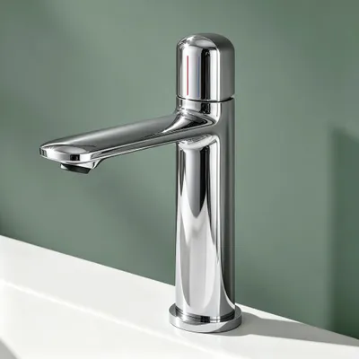 Produktbild von Mai & Mai Armatur Bad Wasserhahn Badezimmer Waschtischarmatur Einhebelmischer Mischbatterie Bad aus Messing mit Wassersparfunktion Silber 1190