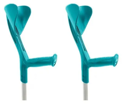 Productafbeelding van Paar evolution-krukken, Engelse wandelstok, 2 stuks, aluminium, turquoise